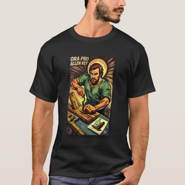 Lustiger Heiliger Josef Katholischer Vater Und Arb T-Shirt (Vorderseite)