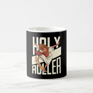 Lustiger Heiliger Roller Skateboarding Jesus Kaffeetasse