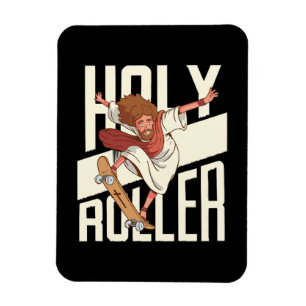 Lustiger Heiliger Roller Skateboarding Jesus Magnet