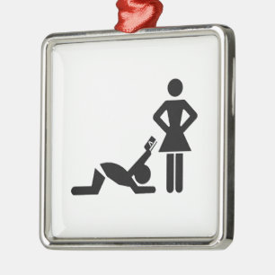 Lustiger Heiratantrag mit einer Kreditkarte Silbernes Ornament