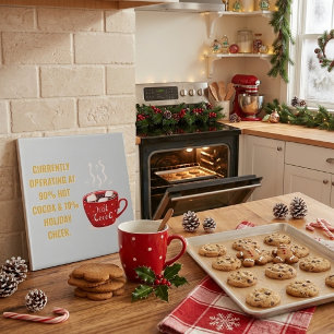 Lustiger heißer Kakao und festliche Weihnachtsstim Fliese