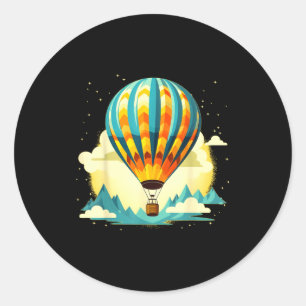 Lustiger Heißluftballon für neue Abenteuerliebhabe Runder Aufkleber