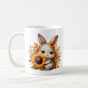 Lustiger Herbst-Saison-Hasen-Monogramm-Kaffee Kaffeetasse
