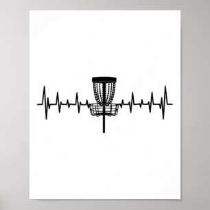 Lustiger Herzschlag Disc Golf Skizze Liebe zum Spo Poster