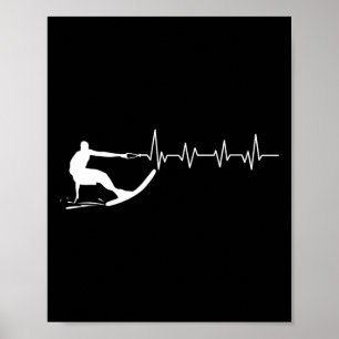 Lustiger Herzschlag Wasserski-Geschenk Cooler Wass Poster