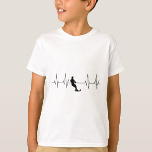 Lustiger Herzschlag Wasserski Kunst Cooler Wassers T-Shirt