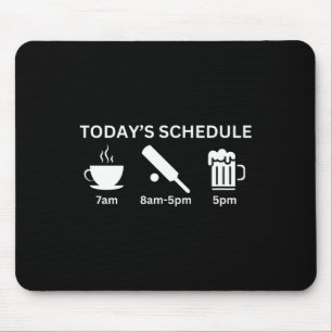 Lustiger Heutiger Zeitplan Kaffee Cricket Bier Mousepad