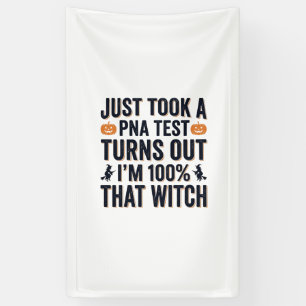 Lustiger Hexen-Test Halloween-Zitat Vektor-Design_ Banner