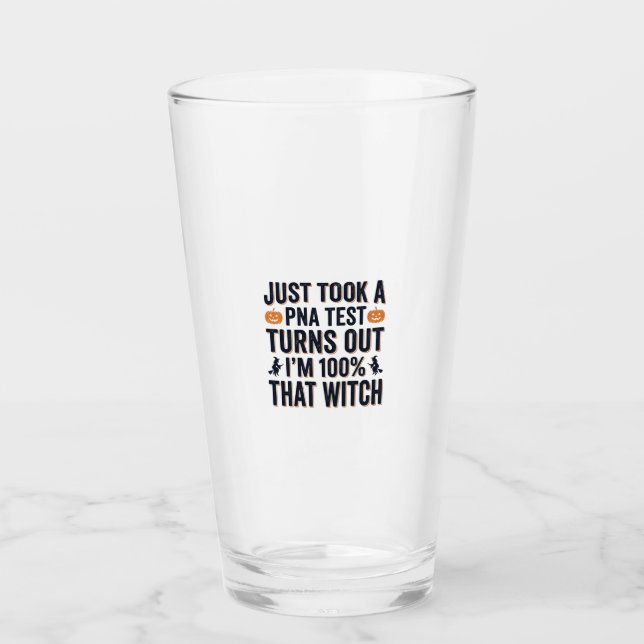 Lustiger Hexen-Test Halloween-Zitat Vektor-Design_ Glas (Vorderseite)