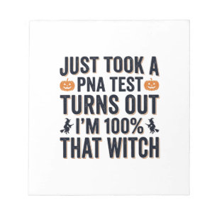Lustiger Hexen-Test Halloween-Zitat Vektor-Design_ Notizblock