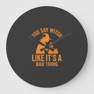 Lustiger Hexenkessel Halloween Große Wanduhr