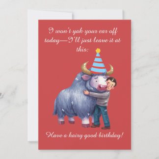 Lustiger Highland Yak: Haarig guter Geburtstag Einladung