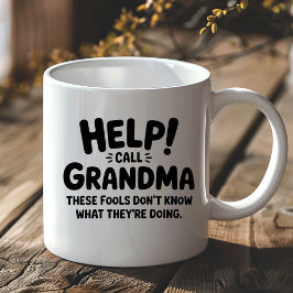 Lustiger Hilfe-an-oma-anrufen-Geschenk Großmutter  Kaffeetasse