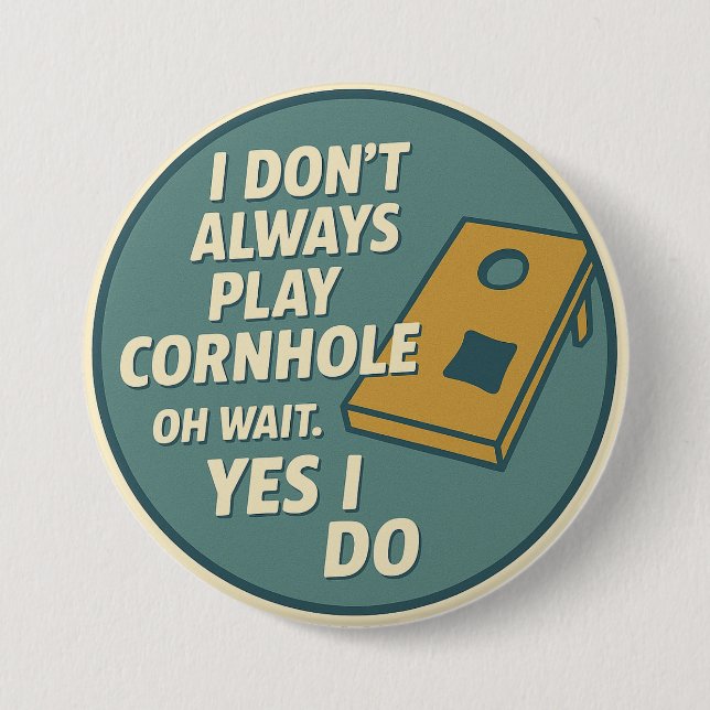 Lustiger Hinterhof-Spiel-Enthusiast Cornhole-Spiel Button (Vorderseite)