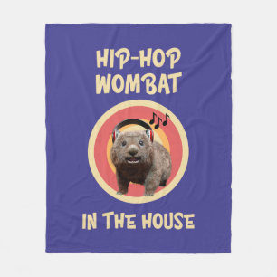 Lustiger Hip-Hop-Wombat im Haus Fleecedecke