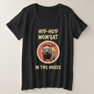 Lustiger Hip-Hop-Wombat im Haus Große Größe T-Shirt