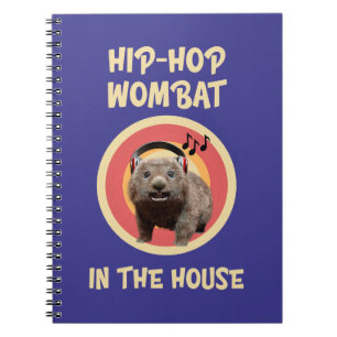 Lustiger Hip-Hop-Wombat im Haus Notizblock
