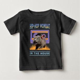 Lustiger Hip-Hop-Wombat-Musikliebhaber mit Kopfhör Baby T-shirt