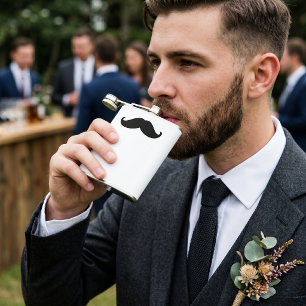 Lustiger Hipster-Schnurrbart Flachmann