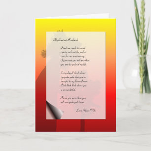 Lustiger Hochzeitstags-Liebesbrief vom Ehemann Yad Karte
