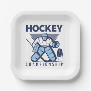 Lustiger Hockey Pappteller