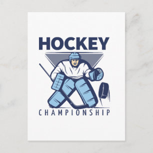 Lustiger Hockey Postkarte