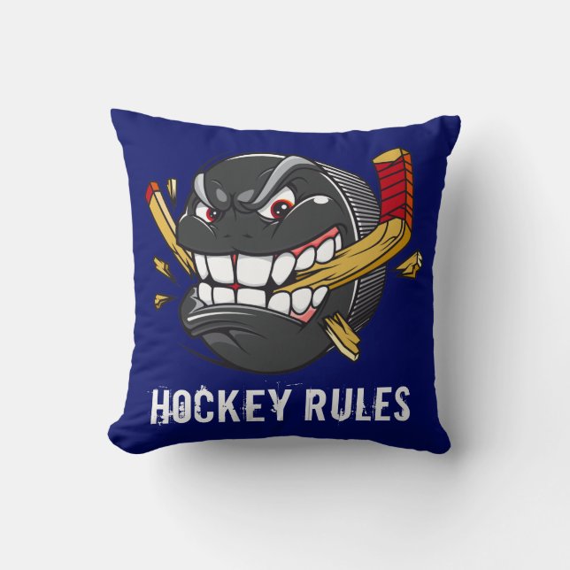 Lustiger Hockey-Puck Pillows Hockey-Regeln Kissen (Vorderseite)