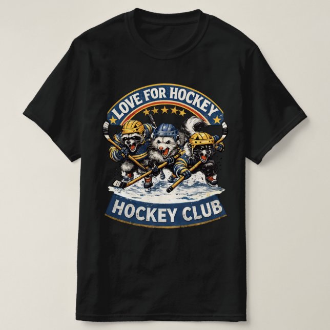 Lustiger Hockey-Tiere-Club - Klassische Hockey-Lie T-Shirt (Design vorne)