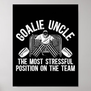 Lustiger Hockey-Torhüter-Onkel eines Hockey-Torhüt Poster