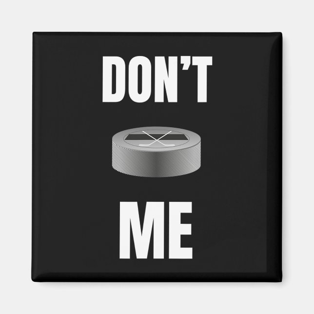 Lustiger Hockeypuck Mit Stock  Magnet (Vorne)