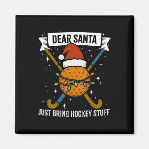 Lustiger Hockeyspieler, Mutter, Frau Weihnachtsmüt Magnet