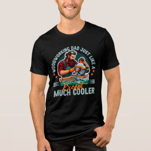 Lustiger Holzarbeiter Vater Familienmensch Tri-Blend Shirt
