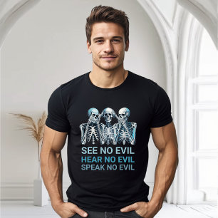 Lustiger Hör Sprich Sieh kein Böse Halloween T-Shirt