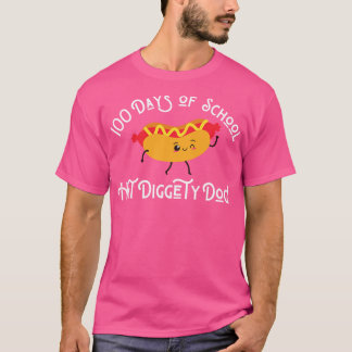 Lustiger Hot Dog 100 Tage Schulfest Heißer Hund T-Shirt
