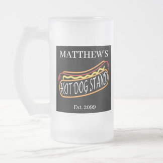 Lustiger Hot-Dog-Stand-Trinkglas Soda-Becher Gläse Mattglas Bierglas