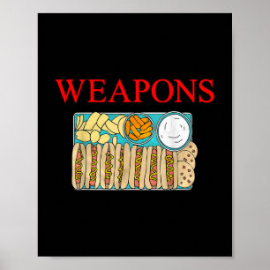 Lustiger Hot Dog und Snack Retro Vintage - Waffen Poster