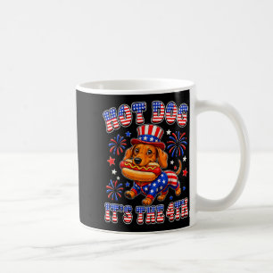 Lustiger Hotdog 4. Juli Dachshund Patriotisch USA Kaffeetasse