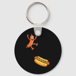 Lustiger Hotdog-Hochsprung-Meme Schlüsselanhänger
