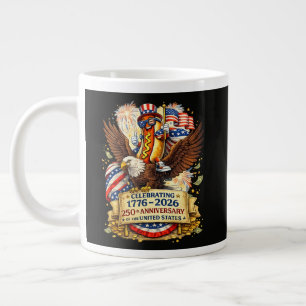 Lustiger Hotdog Reitender Adler 250. Jubiläum USA Jumbo-Tasse