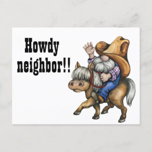 Lustiger Howdy Nachbargruß Postkarte
