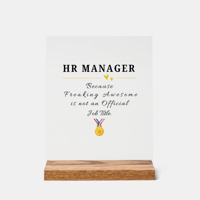 Lustiger HR-Manager-Dank Acrylschild (Vorderseite)