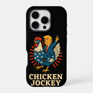 Lustiger Huhn-Jockey-Trump-Meme iPhone 16 Pro Hülle