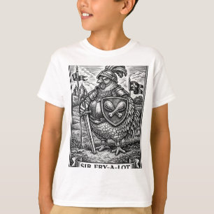 Lustiger Huhn mittelalterlicher Ritter Sir-fry-a-l T-Shirt