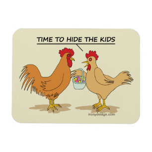 Lustiger Huhn-Osterei-Jagd-Cartoon Magnet