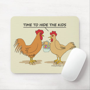 Lustiger Huhn-Osterei-Jagd-Cartoon Mousepad