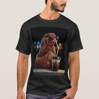 Lustiger Huhn-Trinker von Eiskaffee für Hühnerlieb T-Shirt