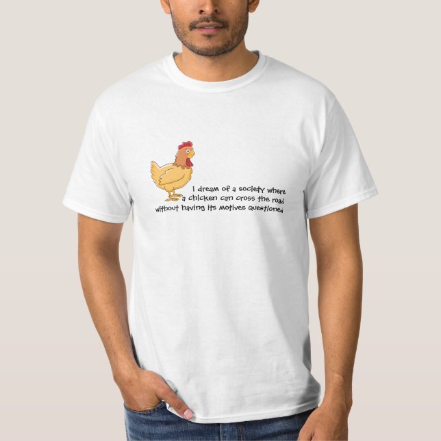 Lustiger Huhn-Überfahrt-Straßen-T - Shirt (Vorderseite)