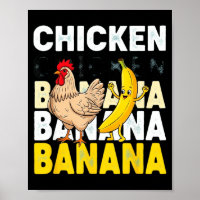Lustiger Hühner-Bananen-Tanz-Meme für Kinder &