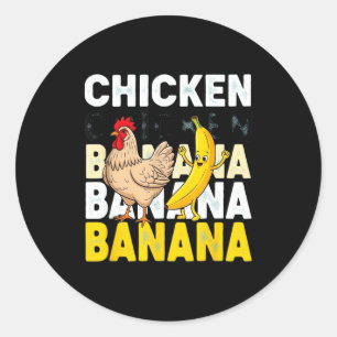 Lustiger Hühner-Bananen-Tanz-Meme für Kinder & Erw Runder Aufkleber