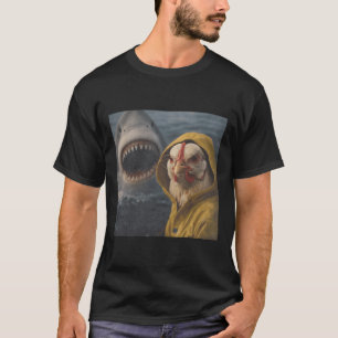 Lustiger Hühner-Hai-Angriff Meme Vintage T-Shirt